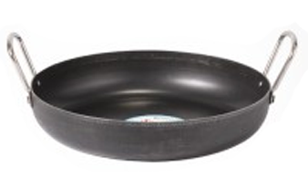 Iron Deep Frypan Induction Bottom - Steel Handle (2h) - 9 Inch